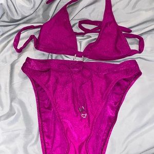 Beebee two piece bikini with bling hardware size medium triangle top